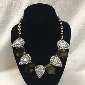 J. Crew tortoise rhinestone gold necklace